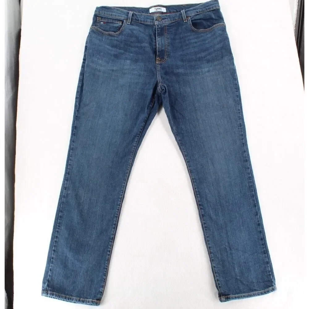 Tommy Jeans Regular Fit Straight Denim Jeans Blue Medium Wash Men's 38x32